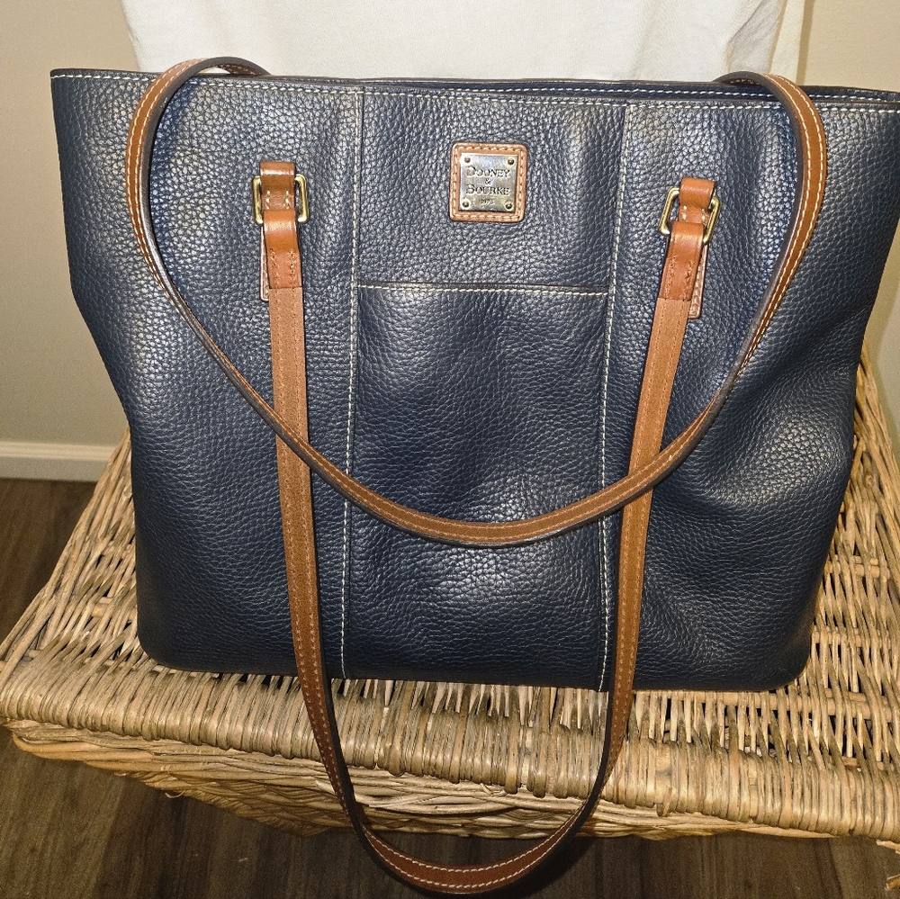 Dooney & Burke, lexington Midnight blue Pebble Leather Tote - Picture 2 of 16